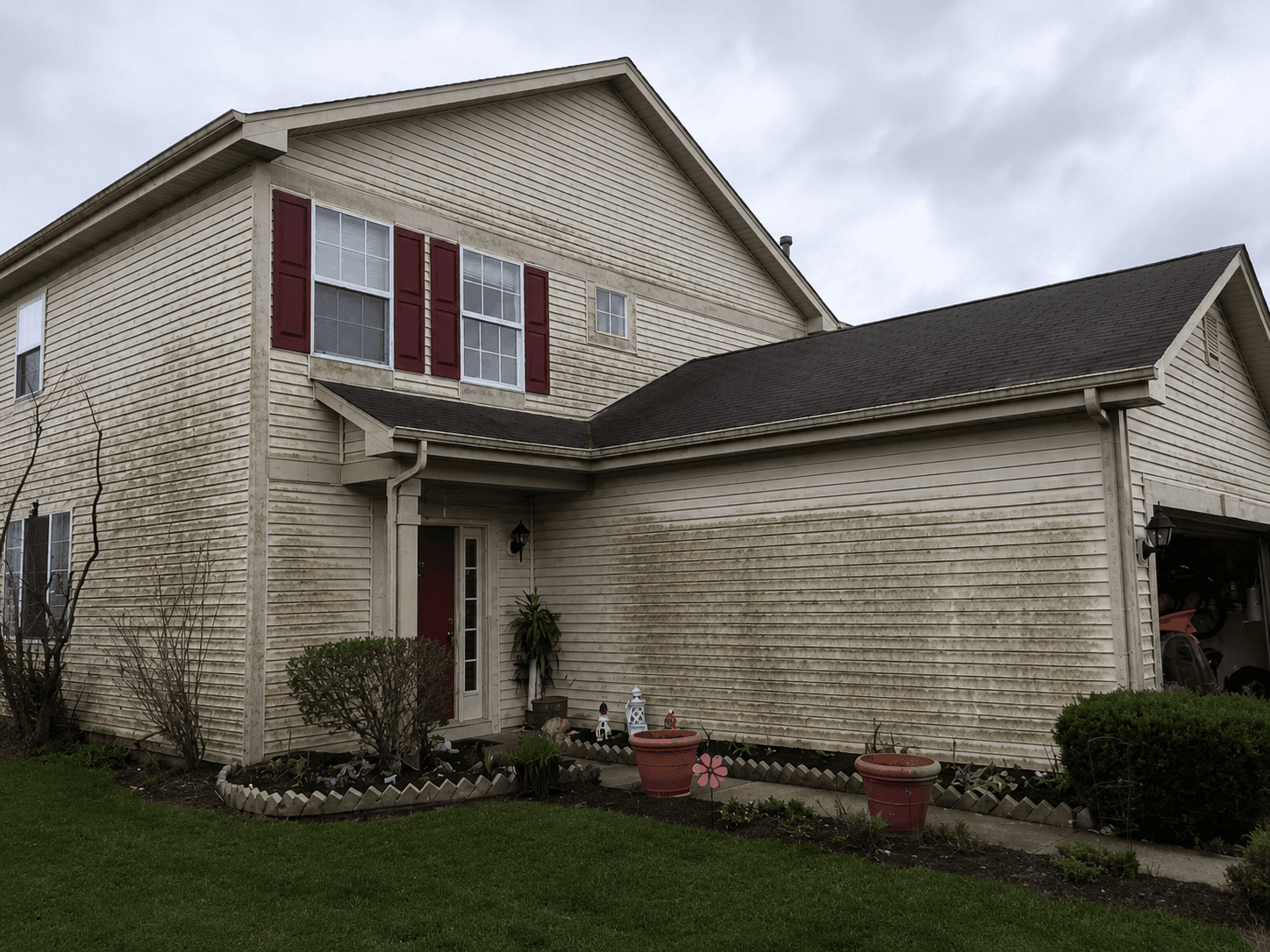 House Washing before power washing in Round Lake, IL
